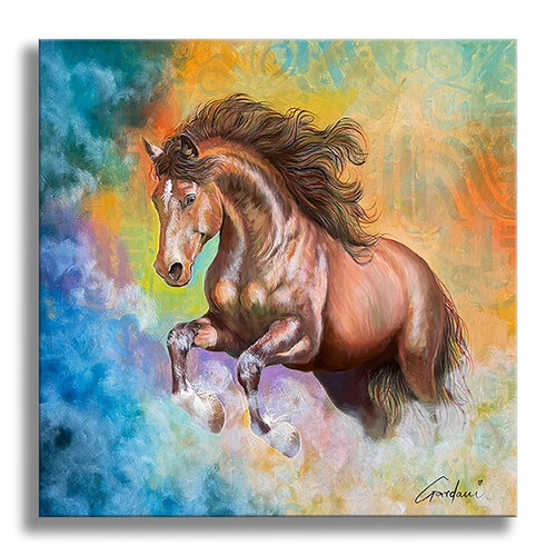 Distant Horse – Original Painting on Canvas van Gardani, Schilderij te koop op Singulart