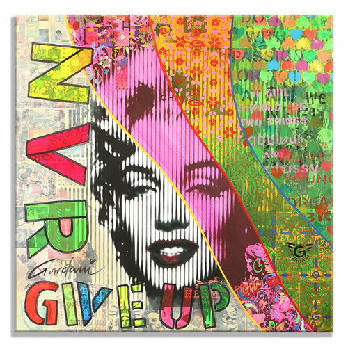 Marilyn Monroe - Nvr-GiveUp - Original Painting on Canvas Gardani