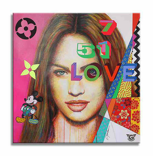 Love Megan Fox - Original Painting on Canvas par Gardani, Peinture en vente sur Singulart