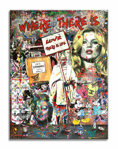 Where there is love there is Life – Gandhi - Original Painting on Canvas by Gardani, Painting for Sale on Singulart