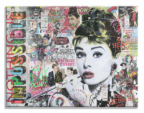 Audrey Hepburn – Nothing is impossible 2 di Gardani, Pittura in vendita su Singulart
