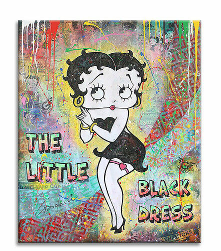 The Little Black Dress Betty Boop - Original Painting on Canvas van Gardani, Schilderij te koop op Singulart