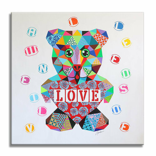Love Bear - Original Painting on Canvas de Gardani, Pintura a la venta en Singulart