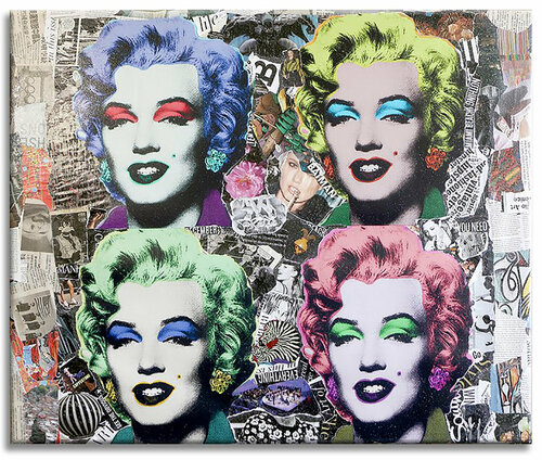 Marilyn Vintage - Original Painting on Canvas Gardani