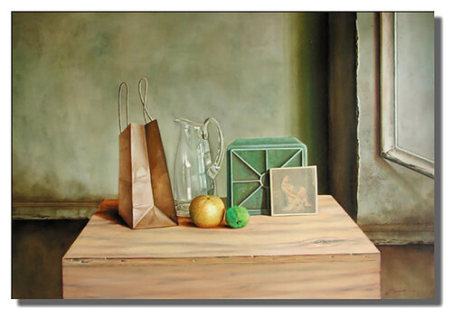 Orange and Lime - Original Painting on Canvas Gardani