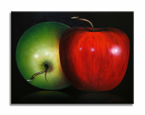 Two Apples - Original Painting on Canvas van Gardani, Schilderij te koop op Singulart