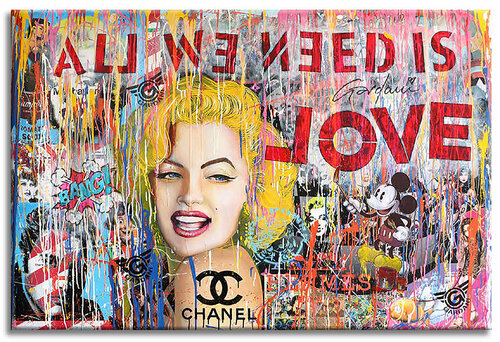 Marilyn All we need is...Love by Gardani, 회화 for Sale on Singulart