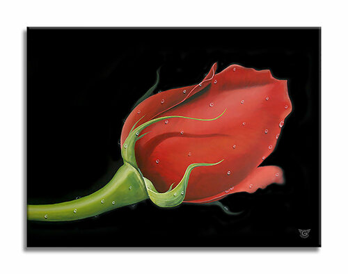 Red Rose – Original Painting on Canvas van Gardani, Schilderij te koop op Singulart