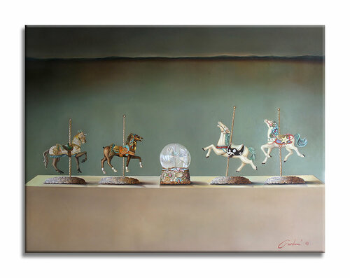 Happiest Carousel - Original Painting on Canvas by Gardani, 油畫 for Sale on Singulart