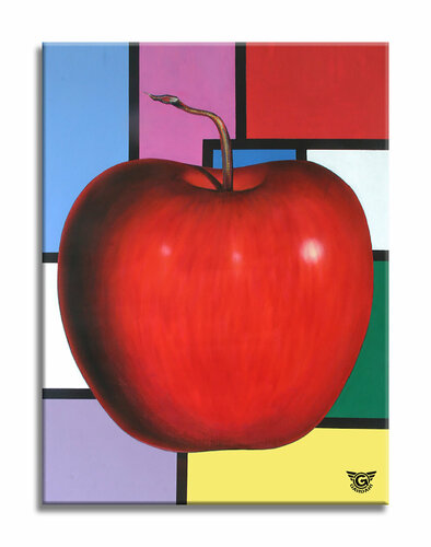 Modrian Apple - Original Painting on Canvas di Gardani, Pittura in vendita su Singulart
