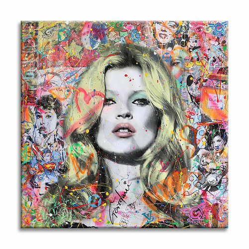 Kate Moss My Muse - Original Painting on Canvas de Gardani, Pintura a la venta en Singulart