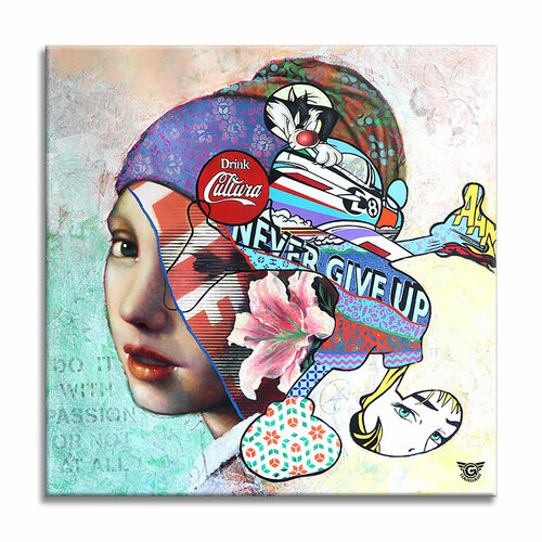Girl with a Pearl Earring Mickey – Original Painting on canvas von Gardani, Malerei kaufen auf Singulart