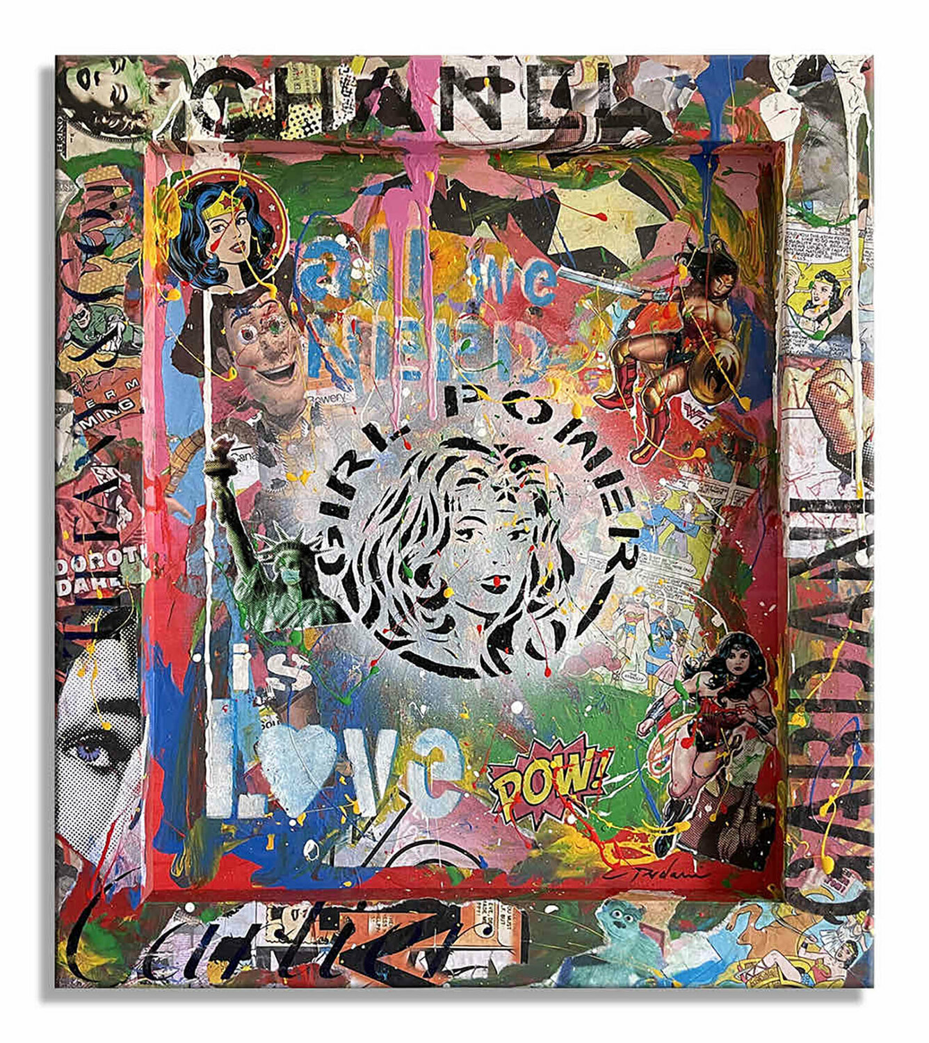 Girl Power Love – Original Painting on Canvas Gardani Originalgemälde zu verkaufen
