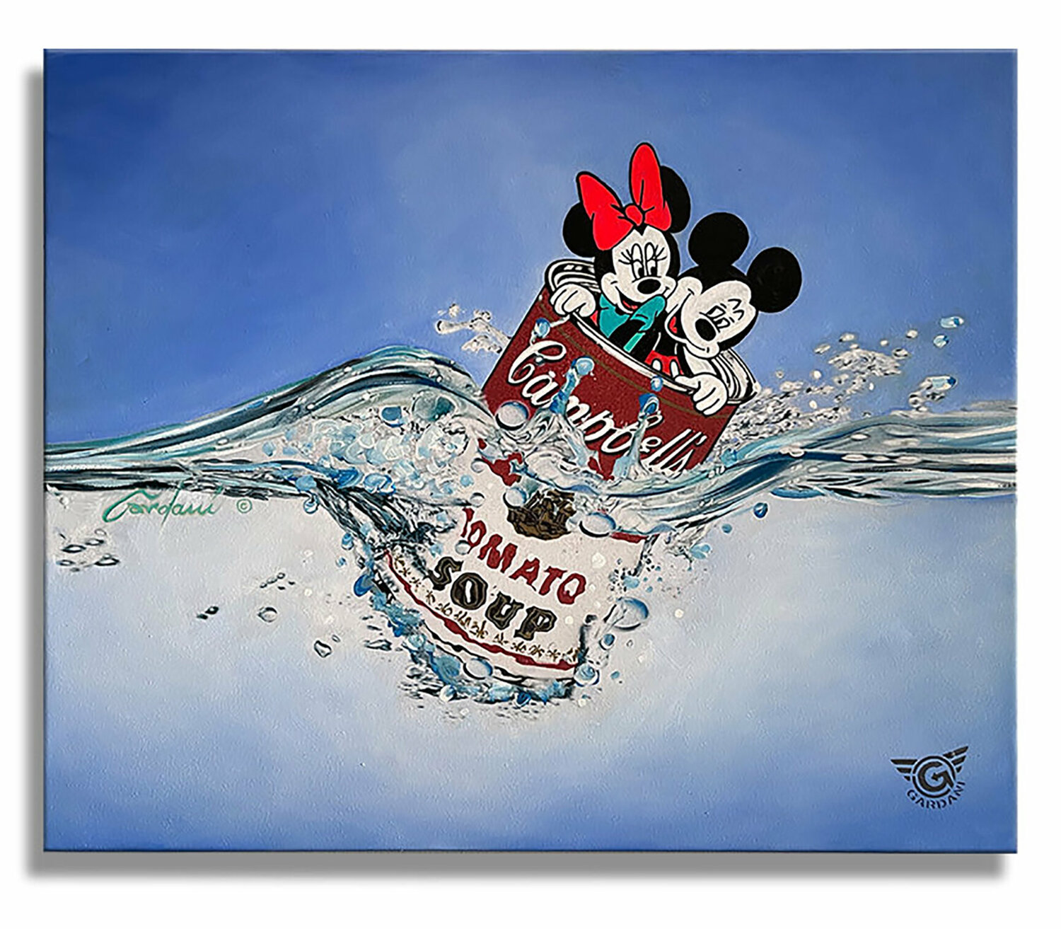 Campbell’s water rescue – Original Painting on canvas Gardani Originalgemälde zu verkaufen
