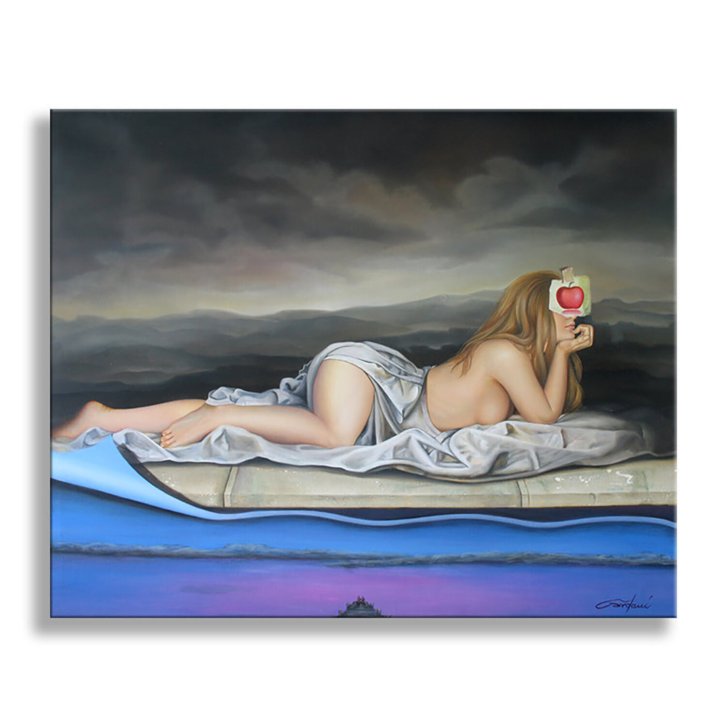 Looking at the Horizon - Original Painting on Canvas Gardani Originalgemälde zu verkaufen
