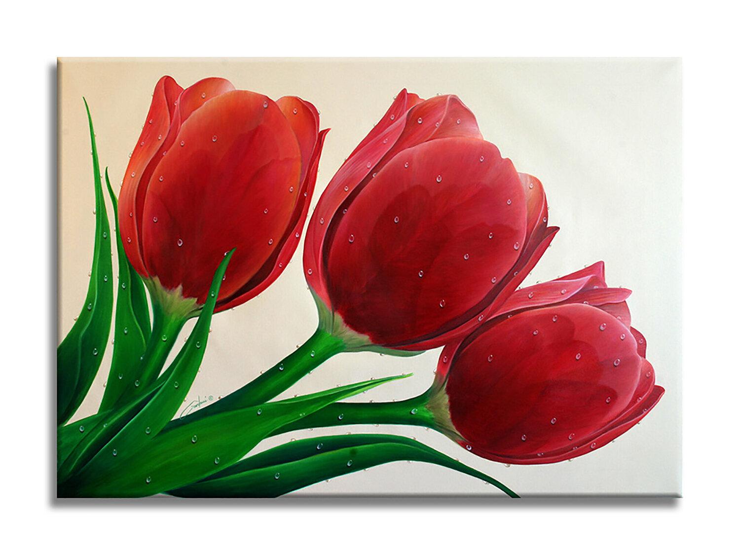 Red Tulips - Paper - Giclee print Limited Edition Gardani