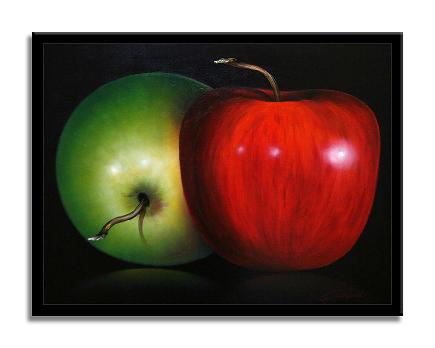 Two-Apples - Original Painting on Canvas Gardani Original painting for sale
