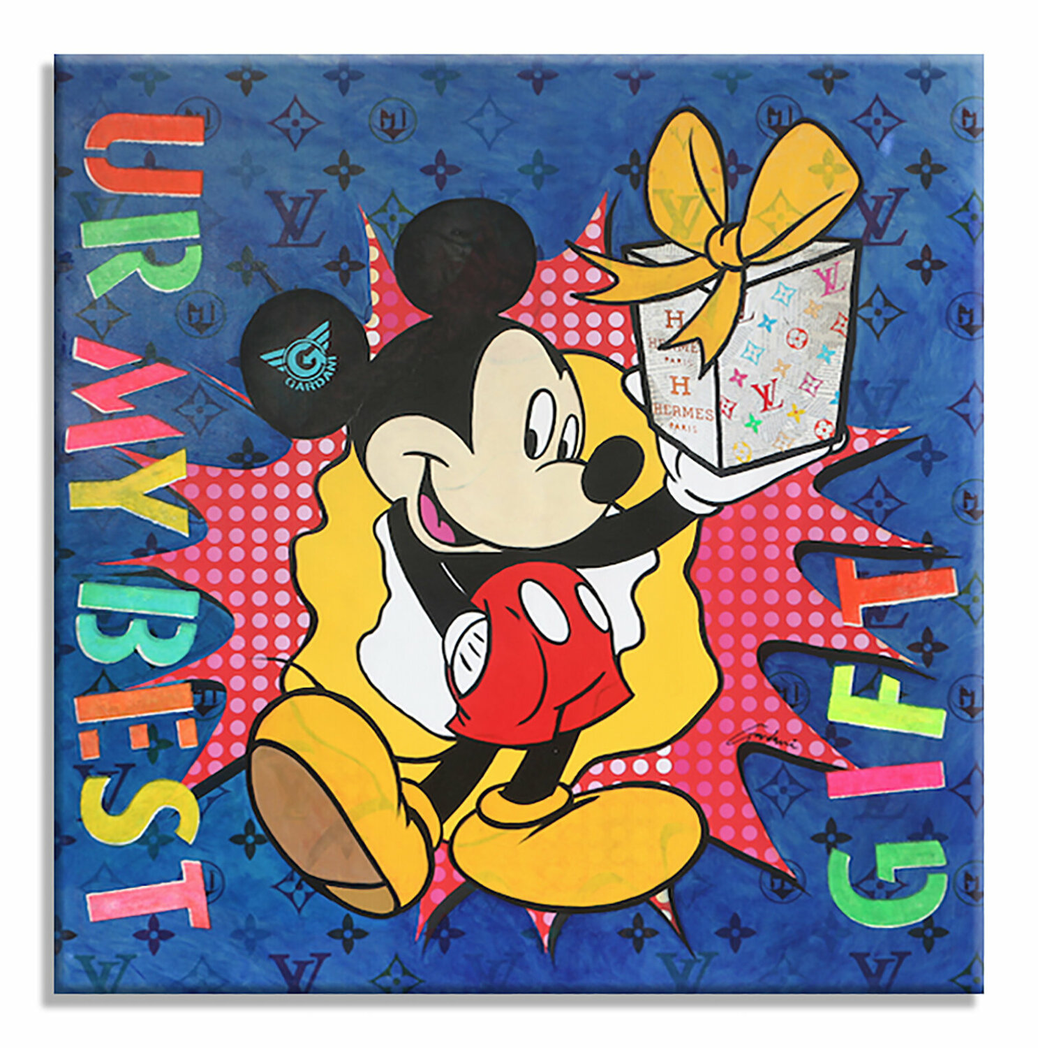 Mickey U R My Best Gift - Original Painting on Canvas Gardani Originalgemälde zu verkaufen