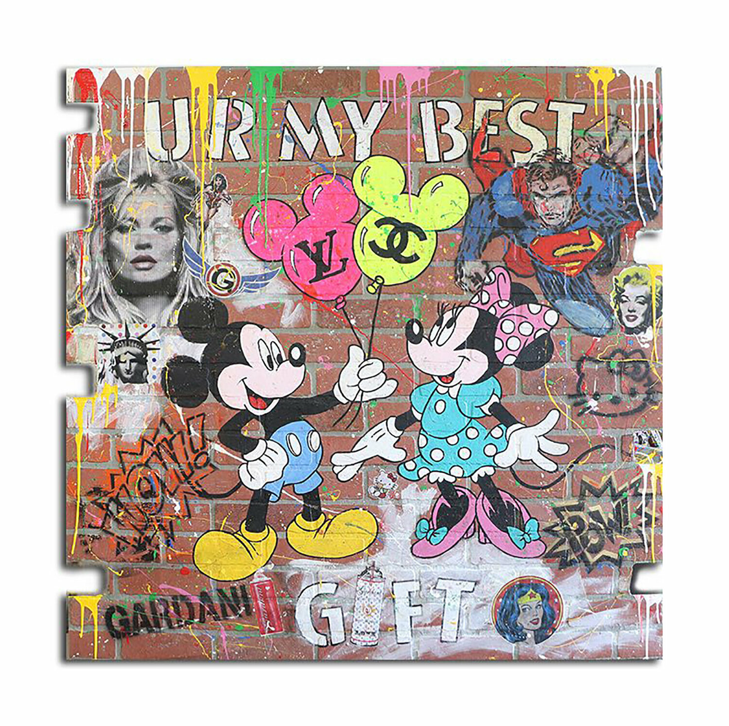 U R My Best Gift - Original Painting on Fiberglass Brick Wall Panel Gardani Originalgemälde zu verkaufen
