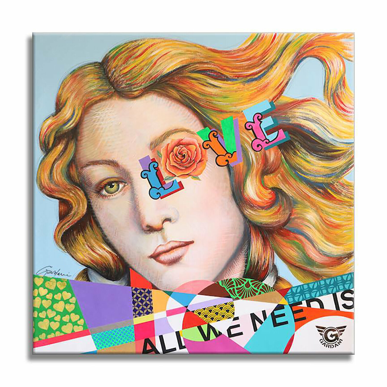 Botticelli-All we need is Love - Original Painting on Canvas Gardani Originalgemälde zu verkaufen