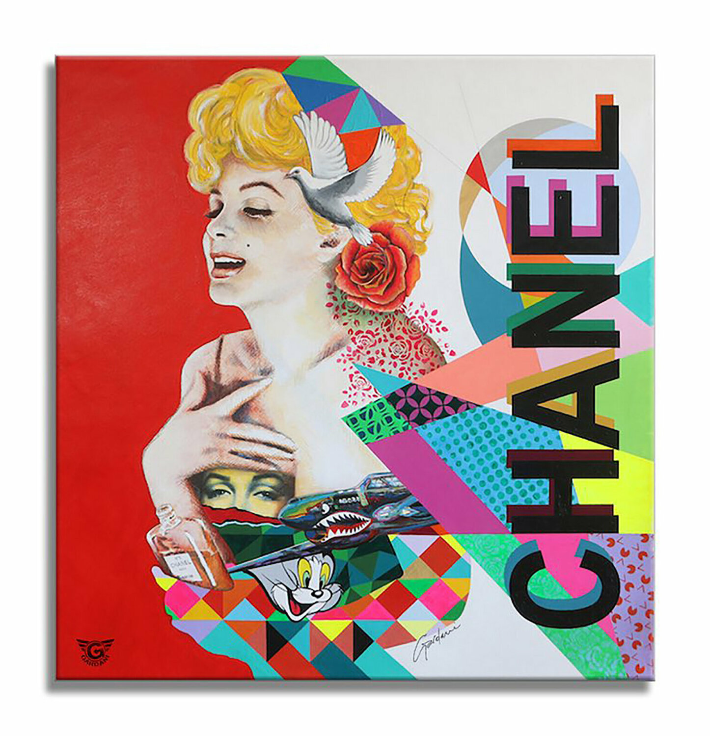 Marilyn Chanel N5 - Original Painting on Canvas Gardani Originalgemälde zu verkaufen