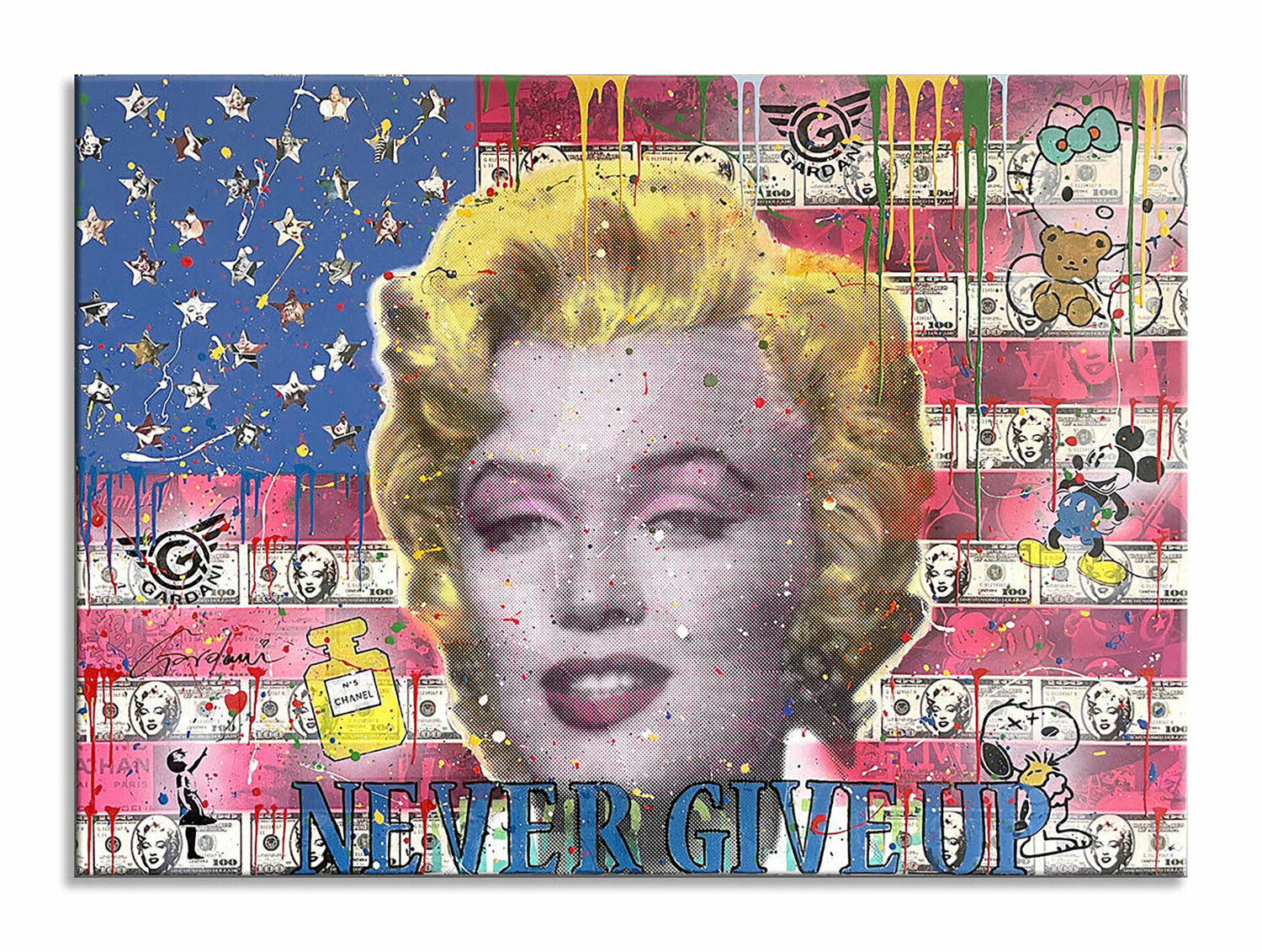 Marilyn Monroe Flag - Original Painting on Canvas Gardani
