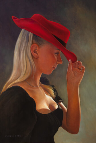 Girl with the red Bonnet by Mayrig Simonjan, Painting for Sale on Singulart