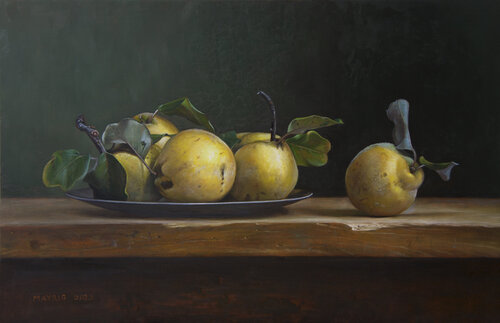 Quince on the run di Mayrig Simonjan, Pittura in vendita su Singulart