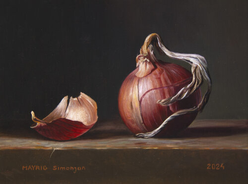 Onion, peel of Eternity van Mayrig Simonjan, Schilderij te koop op Singulart