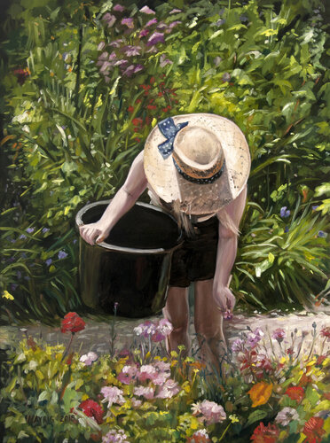 A sunny day in the garden van Mayrig Simonjan, Schilderij te koop op Singulart