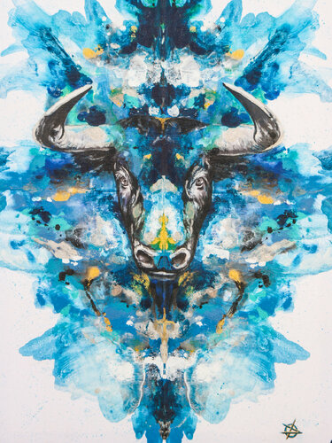 THE BLUE BULL par Dominik Wein, Peinture en vente sur Singulart