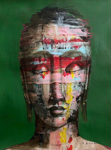 Bouddha III by fabien delaube, Painting for Sale on Singulart