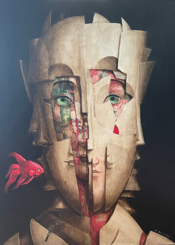 La Tombée de Masques van fabien delaube, Schilderij te koop op Singulart