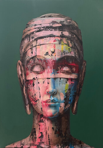 Buddha 810 par fabien delaube, Peinture en vente sur Singulart