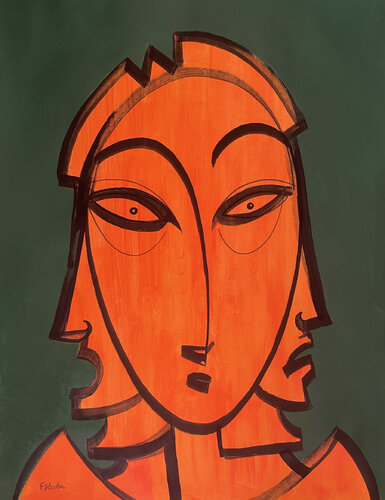 Tête Rouge II by fabien delaube, Painting for Sale on Singulart