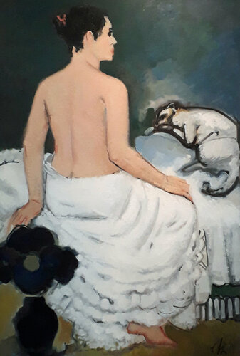 Femme au chat von Eugenio Foz, Malerei kaufen auf Singulart