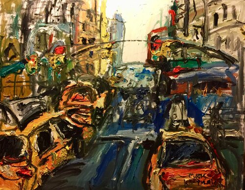 RED LIGHTS NYC by Chris Kappmeier, Painting for Sale on Singulart