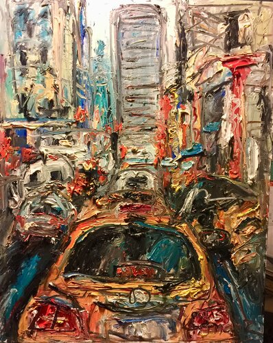 THEATER DISTRICT NYC by Chris Kappmeier, Painting for Sale on Singulart