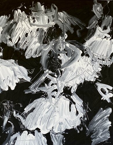 Blackstage Black/White by Chris Kappmeier, Painting for Sale on Singulart