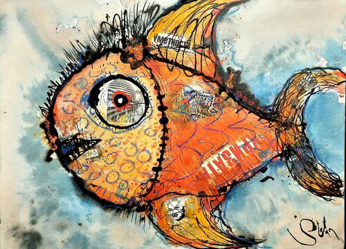 Red Fish van Stefan Dimovski, Schilderij te koop op Singulart