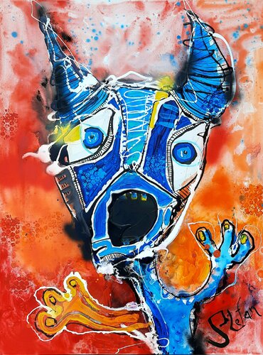BLUE SCREAM van Stefan Dimovski, Schilderij te koop op Singulart