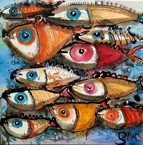 We are friends van Stefan Dimovski, Schilderij te koop op Singulart