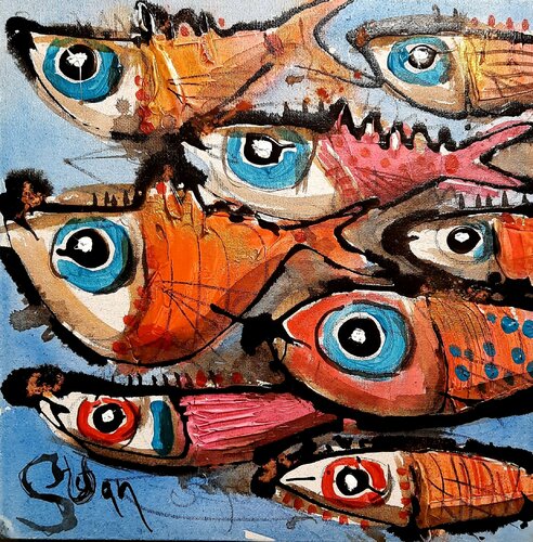 Friends II van Stefan Dimovski, Schilderij te koop op Singulart