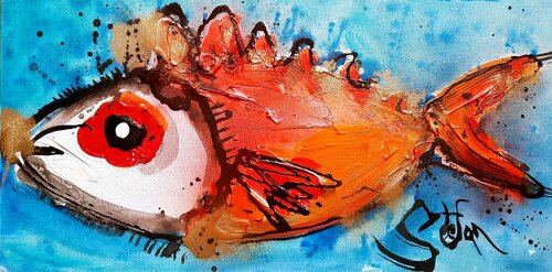 Red Punker van Stefan Dimovski, Schilderij te koop op Singulart