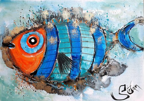 Blue sailor van Stefan Dimovski, Schilderij te koop op Singulart