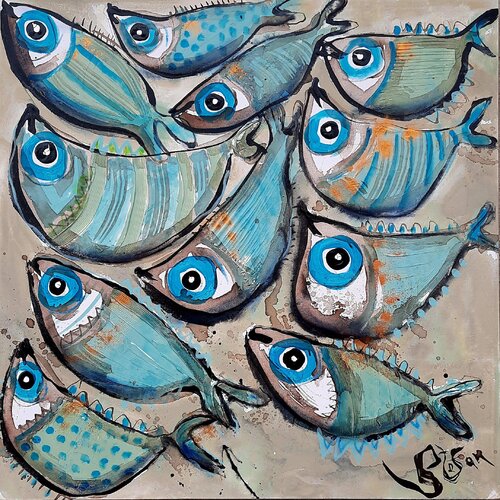 Conversation van Stefan Dimovski, Schilderij te koop op Singulart