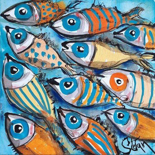 Spring in winter van Stefan Dimovski, Schilderij te koop op Singulart