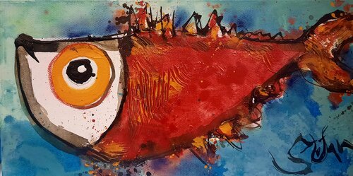 Red Punker van Stefan Dimovski, Schilderij te koop op Singulart