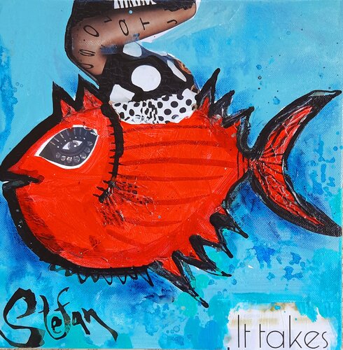 Fashion model in red von Stefan Dimovski, Malerei kaufen auf Singulart