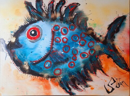 Blue lagoon van Stefan Dimovski, Schilderij te koop op Singulart